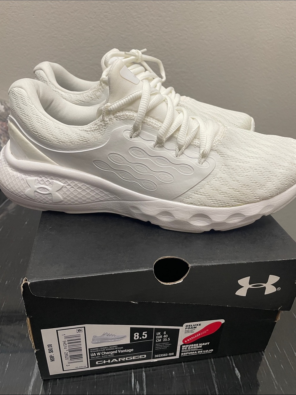 Under Armour Women's White Charged Vantage Athletic Shoes